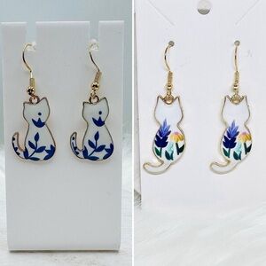 Cat Enamel Earrings Bundle